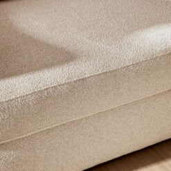 Natural Linen Boucle Curved 3 Seater Sofa 227cm