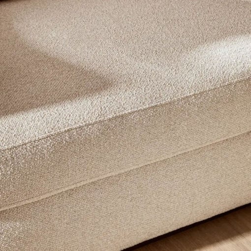 Natural Linen Boucle Curved 3 Seater Sofa 227cm