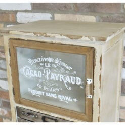 Boho Antique White Metal Multi Drawer Apothecary Shabby Chic Tall Cabinet