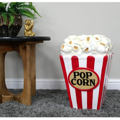 Boho Novelty Quirky Giant Box Of Popcorn Resin Side Table End Table