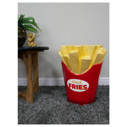 Boho Novelty Quirky Giant Portion Of French Fries Resin Side Table End Table