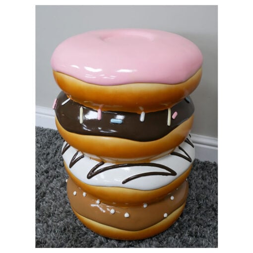 Boho Novelty Quirky Stack Of Doughnuts Resin Side Table End Table