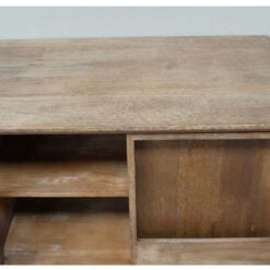 Industrial Rustic Solid Fir Wood And Black Metal Retro Records Magazines Books Cabinet