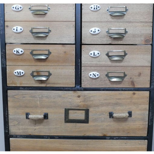 Industrial Rustic Solid Light Reclaimed Fir Wood Tall Multi Drawer Apothecary Cabinet