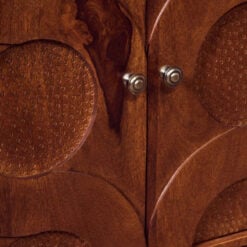 Boho Dark Brown Solid Carved Mango Wood Large 4 Door Sideboard 152cm