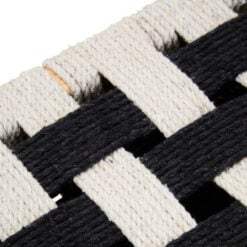 Boho Rustic Black And White Woven Jute And Solid Mango Wood Hallway Bedroom Bench 92cm