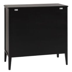 3 Drawer Black Wood Chest Of Drawers With Gold Metal Handles