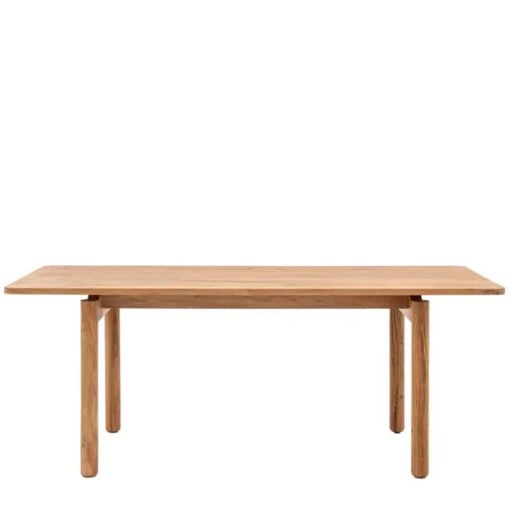 Boho Rustic Solid Light Acacia Wood 8 Seater Dining Table 200cm