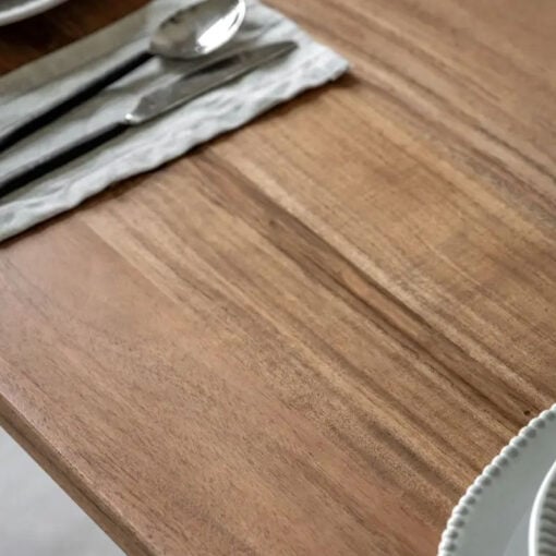 Boho Rustic Solid Light Acacia Wood 8 Seater Dining Table 200cm