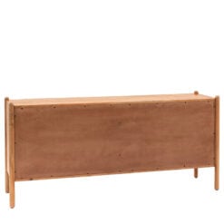 Boho Rustic Solid Light Acacia Wood Large 4 Door Sideboard With Gold Handles 175cm
