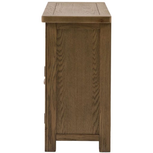 Rustic Country Dark Oak Wood 1 Drawer 2 Door Small Sideboard Cabinet 106cm