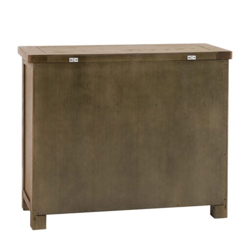 Rustic Country Dark Oak Wood 1 Drawer 2 Door Small Sideboard Cabinet 106cm