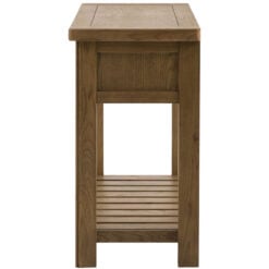 Rustic Country Dark Oak Wood 1 Drawer 2 Tier Console Table 106cm