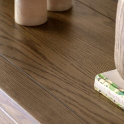 Rustic Country Dark Oak Wood 1 Drawer 2 Tier Console Table 106cm