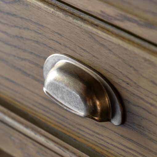 Rustic Country Dark Oak Wood 1 Drawer 2 Tier Console Table 106cm