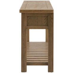 Rustic Country Dark Oak Wood 2 Drawer 2 Tier Chunky Large Console Table 148cm