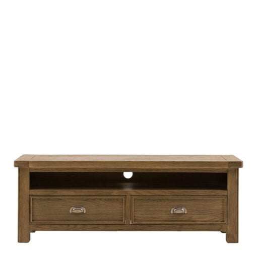 Rustic Country Dark Oak Wood 2 Drawer 2 Tier TV Stand Media Unit 140cm Rustic Country Dark Oak Wood 2 Drawer 2 Tier TV Stand Media Unit 140cm