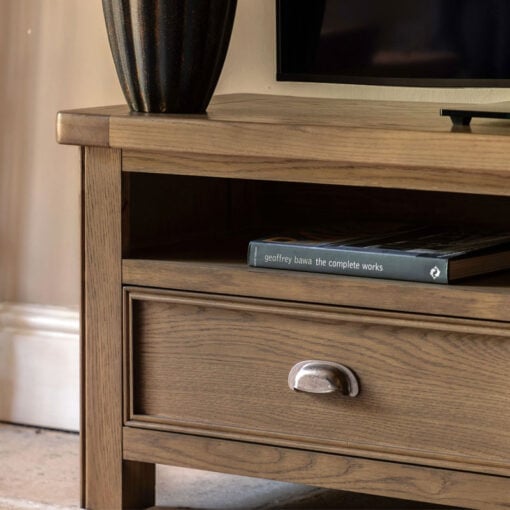 Rustic Country Dark Oak Wood 2 Drawer 2 Tier TV Stand Media Unit 140cm Rustic Country Dark Oak Wood 2 Drawer 2 Tier TV Stand Media Unit 140cm