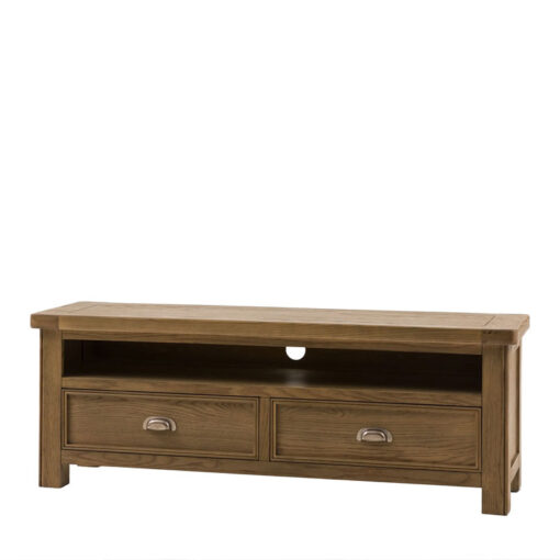 Rustic Country Dark Oak Wood 2 Drawer 2 Tier TV Stand Media Unit 140cm Rustic Country Dark Oak Wood 2 Drawer 2 Tier TV Stand Media Unit 140cm