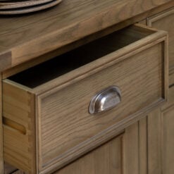 Rustic Country Dark Oak Wood 3 Drawer 3 Door Large Sideboard 150cm
