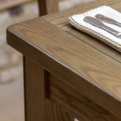 Rustic Country Dark Oak Wood Extending 8 Seater Dining Table 160-210cm