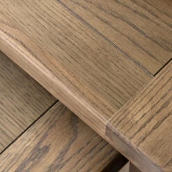 Rustic Country Dark Oak Wood Set Of 2 Nesting Side Tables End Tables