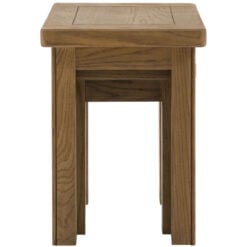 Rustic Country Dark Oak Wood Set Of 2 Nesting Side Tables End Tables