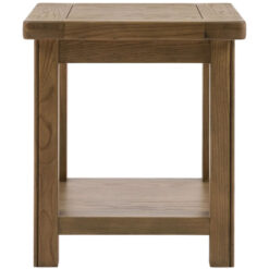 Rustic Country Farmhouse Dark Oak Wood 2 Tier Side Table End Table 55cm