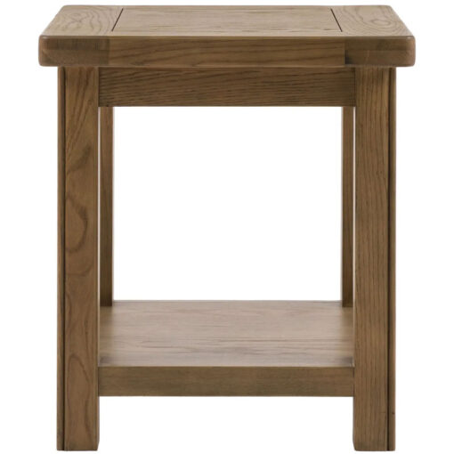 Rustic Country Farmhouse Dark Oak Wood 2 Tier Side Table End Table 55cm