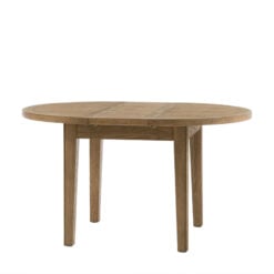 Rustic Country Farmhouse Dark Oak Wood Extending 6 Seater Round Dining Table 110cm - 145cm