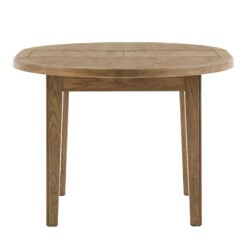 Rustic Country Farmhouse Dark Oak Wood Extending 6 Seater Round Dining Table 110cm - 145cm