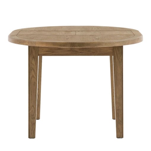 Rustic Country Farmhouse Dark Oak Wood Extending 6 Seater Round Dining Table 110cm - 145cm