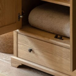 Rustic Country Farmhouse Light Oak Wood 1 Drawer 2 Door Large Wardrobe 187cm