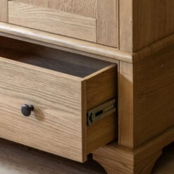 Rustic Country Farmhouse Light Oak Wood 1 Drawer 2 Door Large Wardrobe 187cm