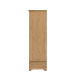 Rustic Country Farmhouse Light Oak Wood 1 Drawer 2 Door Large Wardrobe 187cm