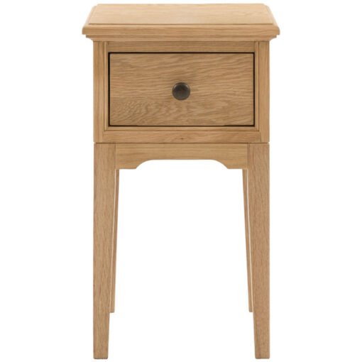 Rustic Country Farmhouse Light Oak Wood 1 Drawer Bedside Cabinet Side Table