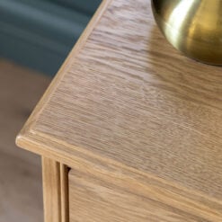 Rustic Country Farmhouse Light Oak Wood 1 Drawer Bedside Cabinet Side Table