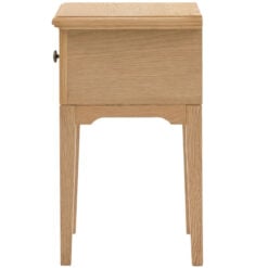 Rustic Country Farmhouse Light Oak Wood 1 Drawer Bedside Cabinet Side Table