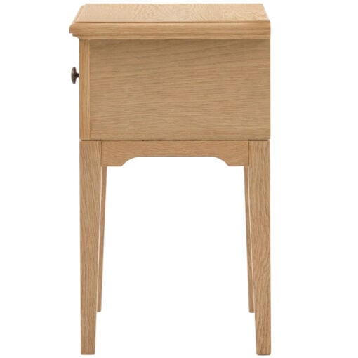 Rustic Country Farmhouse Light Oak Wood 1 Drawer Bedside Cabinet Side Table