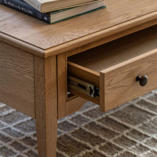 Rustic Country Farmhouse Light Oak Wood 1 Drawer Rectangular Coffee Table 100cm Rustic Country Farmhouse Light Oak Wood 1 Drawer Rectangular Coffee Table 100cm