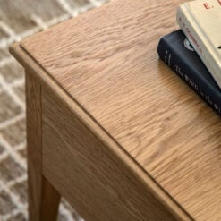 Rustic Country Farmhouse Light Oak Wood 1 Drawer Rectangular Coffee Table 100cm