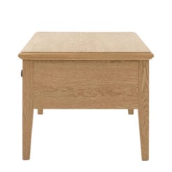 Rustic Country Farmhouse Light Oak Wood 1 Drawer Rectangular Coffee Table 100cm