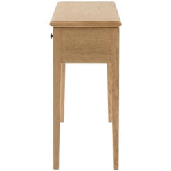 Rustic Country Farmhouse Light Oak Wood 1 Drawer Slim Console Table 100cm