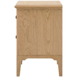 Rustic Country Farmhouse Light Oak Wood 2 Drawer Bedside Cabinet Side Table