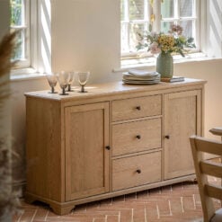 Rustic Country Farmhouse Light Oak Wood 3 Drawer 2 Door Large Sideboard 140cm Rustic Country Farmhouse Light Oak Wood 3 Drawer 2 Door Large Sideboard 140cm