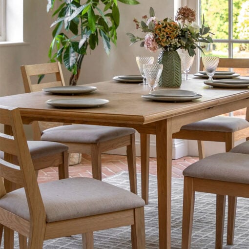 Rustic Country Farmhouse Light Oak Wood 8 Seater Extending Dining Table 150cm - 200cm