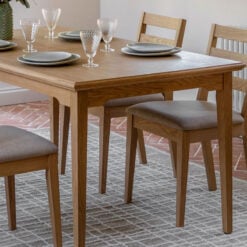 Rustic Country Farmhouse Light Oak Wood 8 Seater Extending Dining Table 150cm - 200cm