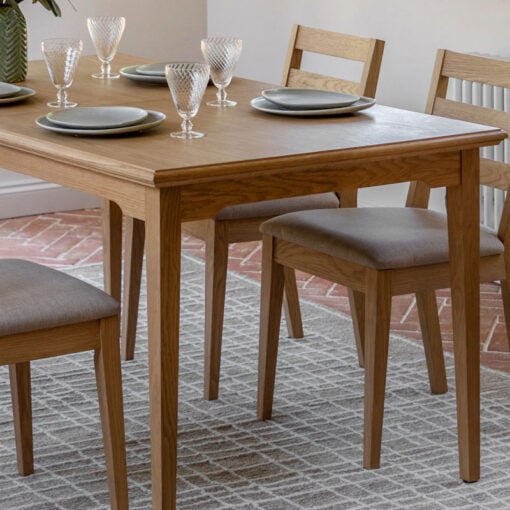 Rustic Country Farmhouse Light Oak Wood 8 Seater Extending Dining Table 150cm - 200cm