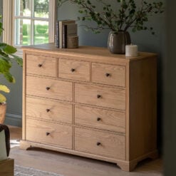 Rustic Country Farmhouse Light Oak Wood 9 Drawer Large Chest Of Drawers Rustic Country Farmhouse Light Oak Wood 9 Drawer Large Chest Of Drawers