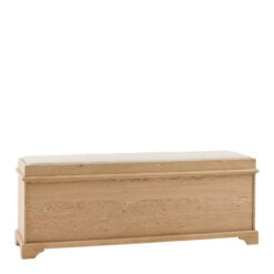 Rustic Country Farmhouse Light Oak Wood Hallway 2 Tier 6 Open Cubbies Bench With Upholstered Seat 140cm